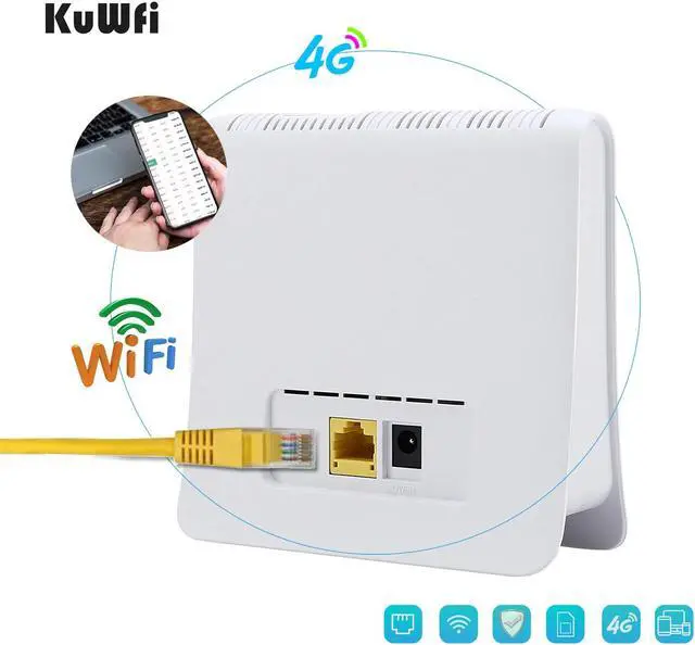 Alt view image 2 of 5 - 300Mbps Router 4G LTE CPE Router Mobile WiFi Wireless Indoor Router 2.4GHz WFi Hotspot With Lan Port SIM Card Slot