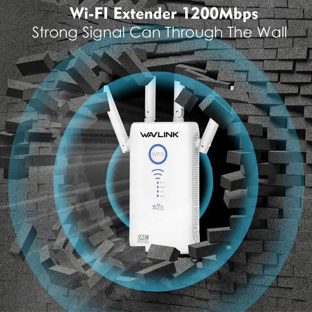 Alt view image 2 of 5 - Router Gigabit WiFi Range Extender/Access Point 1200Mbps wireless wifi Repeater 2.4G+5Ghz Dual band Wi-fi Signal Booster