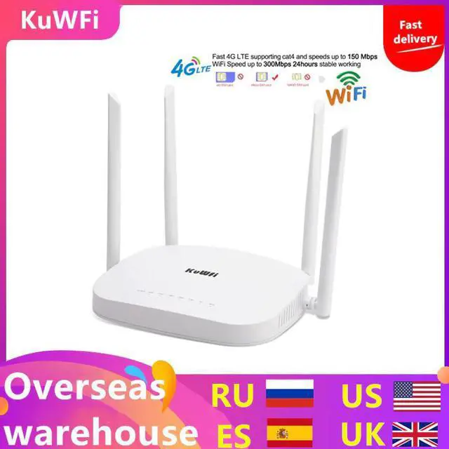 Main image of 4G LTE Wifi Router 300Mbps 3G/4G Wireless CPE Router with Sim Card Slot Support 4G to LAN With 4pcs Antennas up to 32users