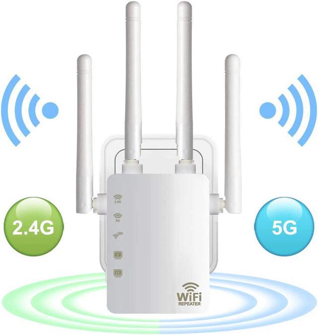 300/1200Mbps Dual-Band 2.4/5G 4Antenna Wifi Repeater Router Wi-Fi Range  Extender