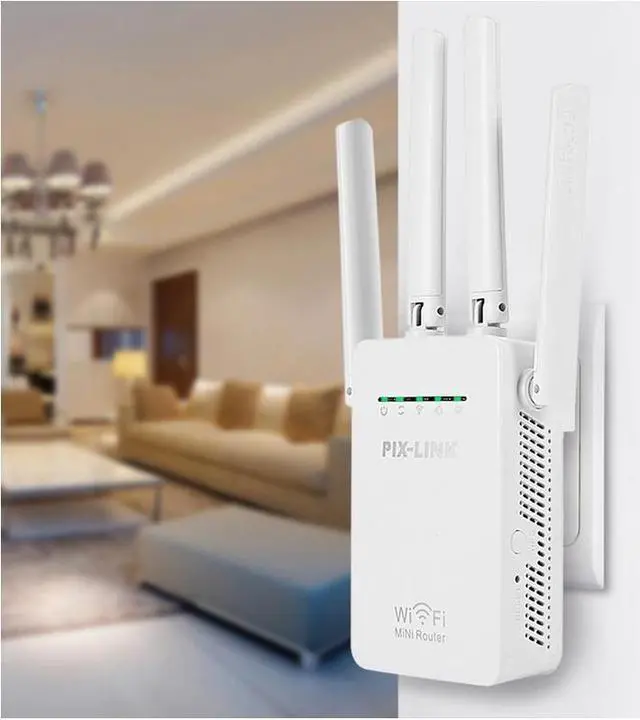 Alt view image 5 of 5 - Wireless Router Wifi Repeater 300Mbps Signal Booster Dual LAN Port 802.11n/b/g Range Signal Expander Amplifier 4 Antenna