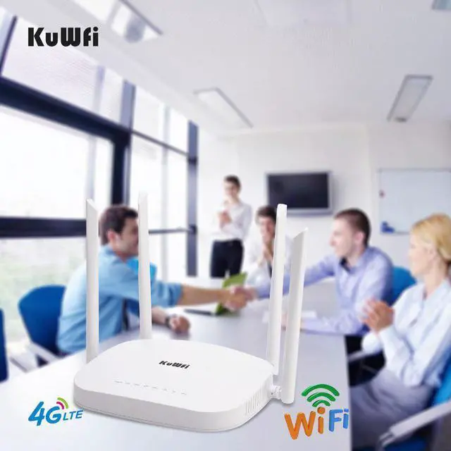 Alt view image 5 of 5 - 4G LTE Wifi Router 300Mbps 3G/4G Wireless CPE Router with Sim Card Slot Support 4G to LAN With 4pcs Antennas up to 32users