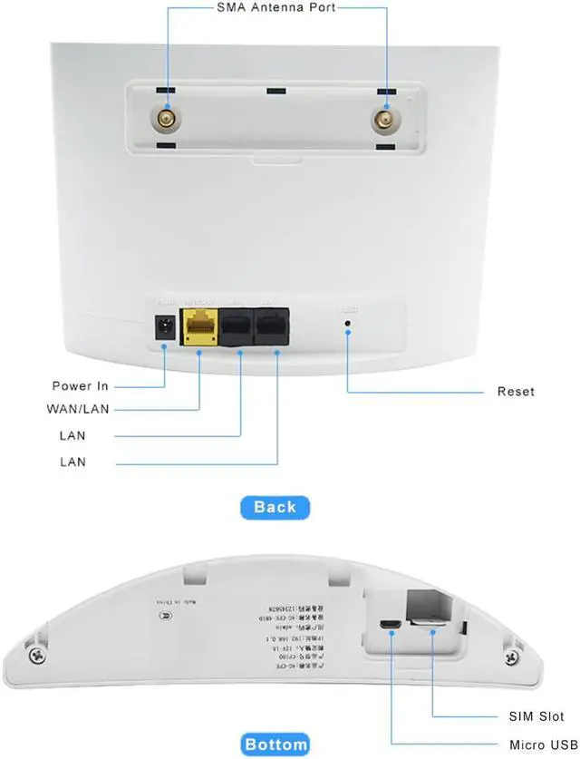 Alt view image 4 of 5 - 4G Router 300Mbps Wifi Router 4G LTE CPE wifi Router with LAN Port Support SIM card slot Wireless WiFi Router