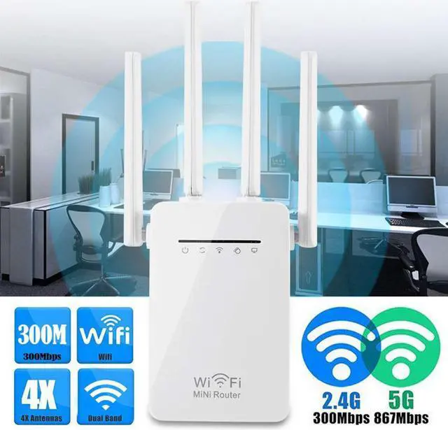 Main image of Wifi Repeater Router 300Mbps Dual-Band Wi-Fi Range Extender 2G/3G/4G/LTE Wi-Fi Router 4 Antenna Home Network