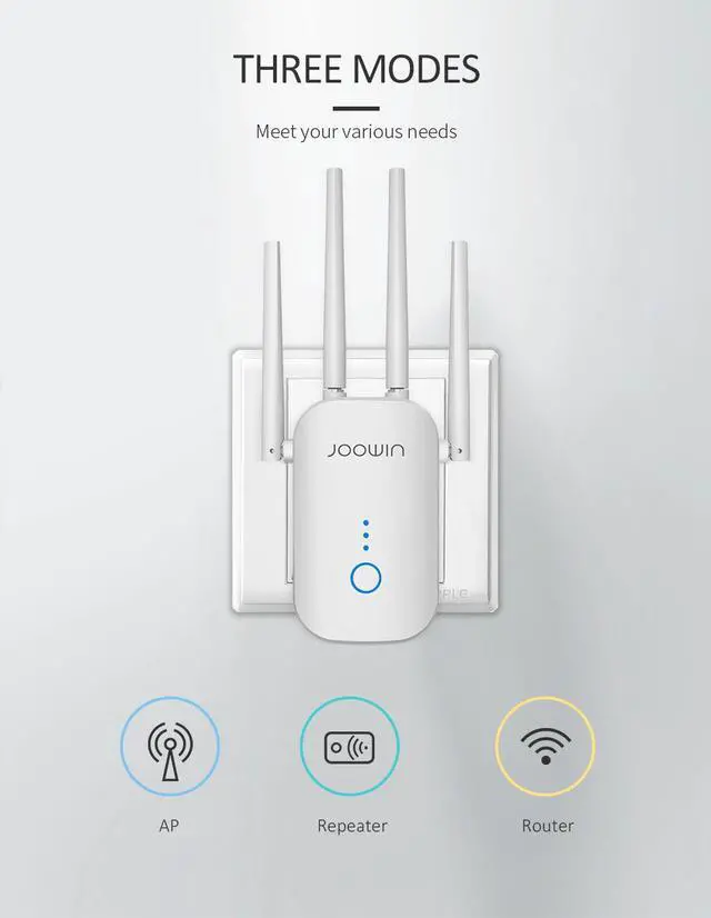 Alt view image 3 of 5 - 1200Mbps Dual Band 5Ghz Wireless Wifi Repeater Powerful Wifi Router Wifi Extender 4*3dbi Antenna Long Range Wlan WiFi amplifier