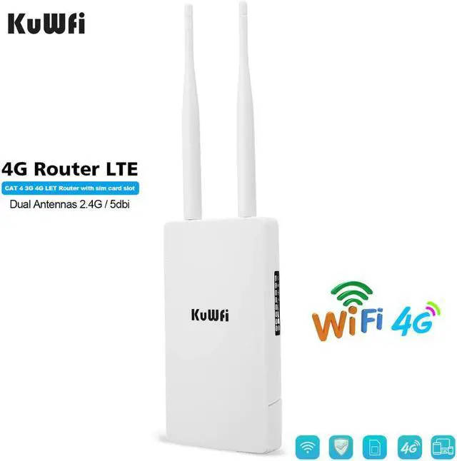 Alt view image 2 of 5 - Waterproof Outdoor 4G CPE Router 150Mbps CAT4 LTE Routers 3G/4G SIM Card WiFi Router for IP Camera/Outside WiFi Coverage