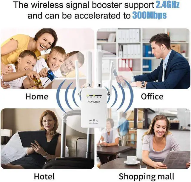 Alt view image 3 of 5 - 300Mbps Wireless WIFI Router Wi-Fi Repeater Booster Extender Long Range Home Network 802.11b/g/n RJ45 2 Ports Access Point