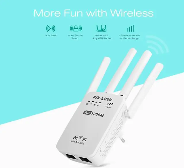 Main image of 1200Mbps Wall Plug Routers AC1200 Dual Band Wireless Wi-Fi AP Wifi Repeater Router Extender Booster 2.4/5GHz English Firmware