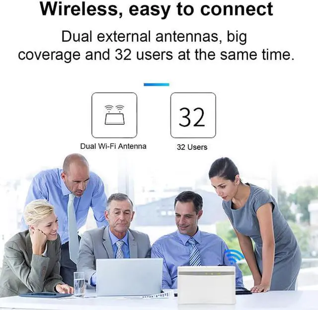 Alt view image 5 of 5 - CP100 4G wifi router wireless router high gain external antenna 3G 4G lte CPE home office router with sim card slot