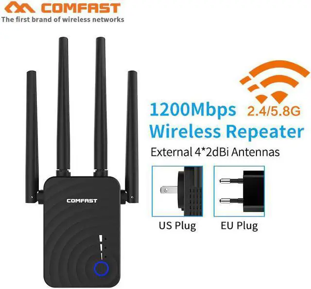 Main image of Range Extender 802.11ac Wireless WiFi Repeater Wi Fi Booster 2.4G/5Ghz Wi-Fi Amplifier 300/1200 M wifi router Access point