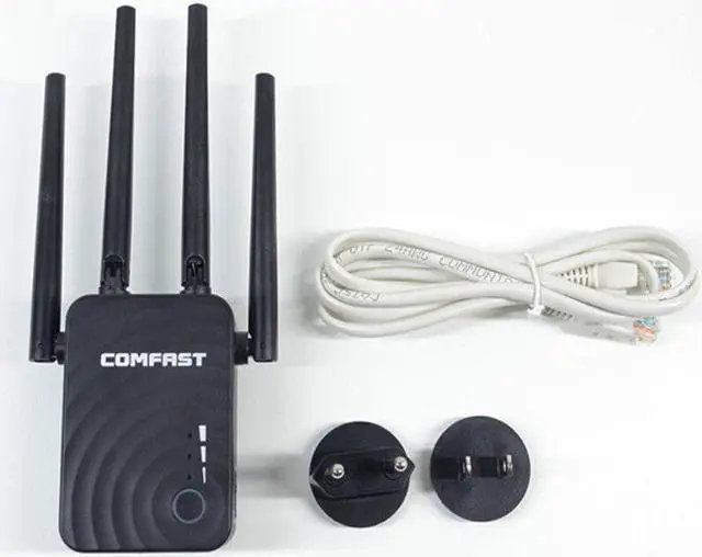 Alt view image 4 of 5 - Wireless Wifi Repeater/Router 1200Mbps 2.4G 5G Dual Band Wifi Signal Amplifier Signal Booster Network Range Extender 4 antennas