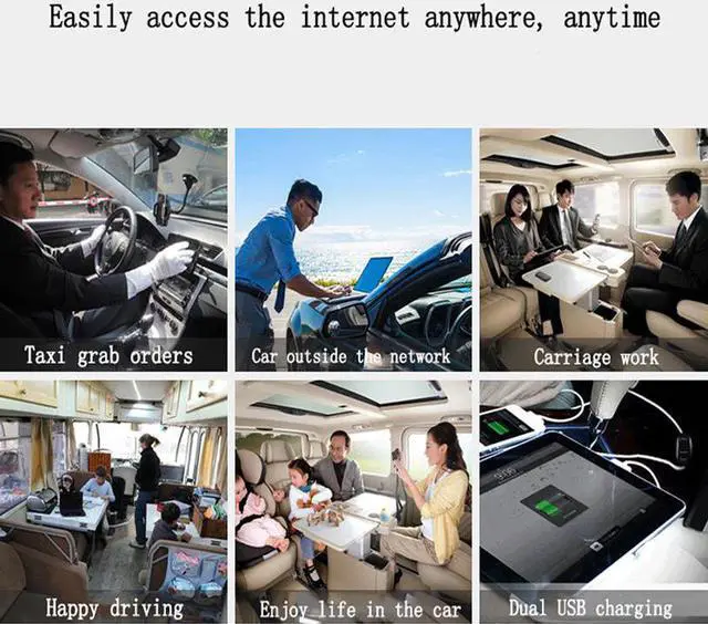 Alt view image 4 of 5 - 4G CarFi Unlock Broadband Modem SIM Card Wifi Mobile Hotspot with 5V/1A Cigarette Car Wi fi Router for 10 User