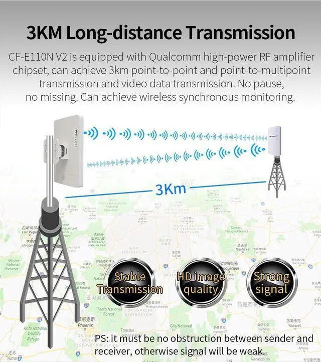 Alt view image 4 of 5 - 3KM Outdoor Wireless Wifi Extender 300Mbps Wifi Repeater/Router 2.4Ghz Wifi Network Booster long Wi fi Signal Amplifier Antenna