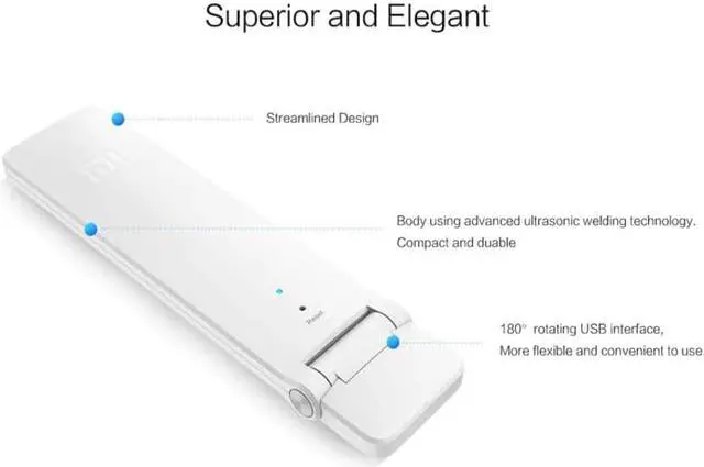 Alt view image 4 of 5 - English Version Two Amplifier 2 Mi WiFi Repeater2 Extender Portable Mini Router Wi-Fi Expander Signal USB Power Supply