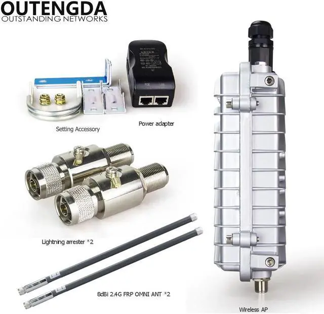 Alt view image 5 of 5 - 300Mbps 2.4G Long Range Outdoor AP CPE Router WiFi Signal Amplifier Repeater WiFi Hotspot Wireless Access Point Support PoE