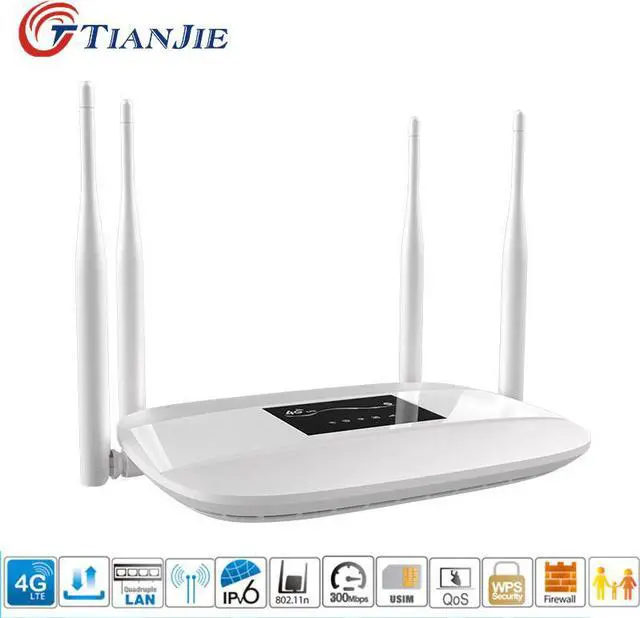 Main image of unlocked 3G 4G home 4 antennas sim card router modem 4g wifi hotspot 4G lte CPE wifi router 4g router with sim card slot