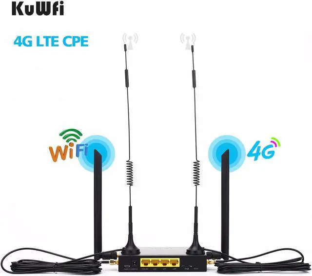 Alt view image 2 of 5 - 4G LTE WiFi Wireless Router 300Mbps Cat 4 High Speed Wifi CPE with SIM Card Slot and 4pcs External Antennas UP To 32 users