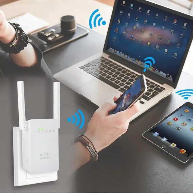 Alt view image 5 of 5 - Router WIFI Repeater 300M Dual Antennas Signal Booster Range Extender Wi-fi 802.11N Network EU/US/UK/AU Wall plug
