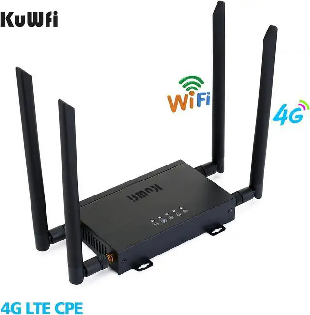 Alt view image 3 of 5 - 4G LTE WiFi Wireless Router 300Mbps Cat 4 High Speed Wifi CPE with SIM Card Slot and 4pcs External Antennas UP To 32 users