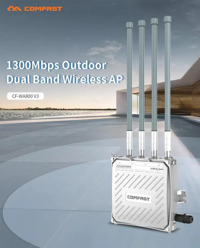 Alt view image 5 of 5 - Outdoor WiFi Repeater 300Mbps - 1750Mbps Router Amplifier Wi Fi Booster Outdoor AP Wi-Fi Extender 2.4G+5GHz Wi-fi Base Station