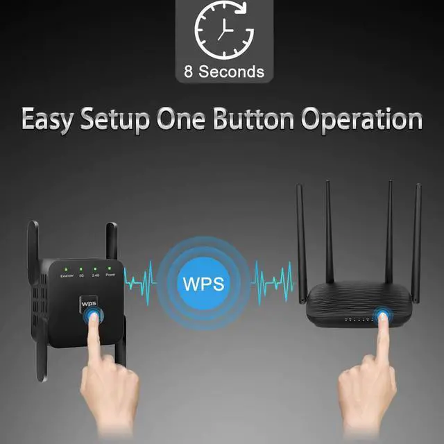 Alt view image 3 of 5 - Router Repeater 300/1200Mbps Wi-Fi Extender 2.4G/5G Wireless  Booster Wi Fi Amplifier 5Ghz Network Signal Repeaters