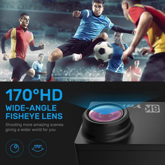 Alt view image 4 of 5 - 8K WIFI Action Camera 4K 60fps 20MP HD 40M Waterproof Action Cam APP Remote Control Motorcycle Helmet Sports Video Camera