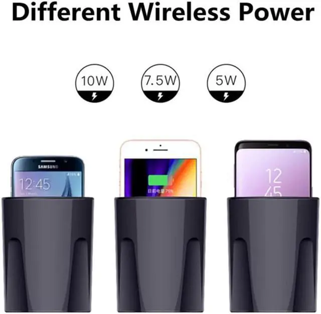Alt view image 2 of 5 - X9 Qi Wireless Charger Car 10W Cup Holder Car Charger Stand Mount for iphone 8 X XS MAX/XR/X/8 for  10/S9/8 for