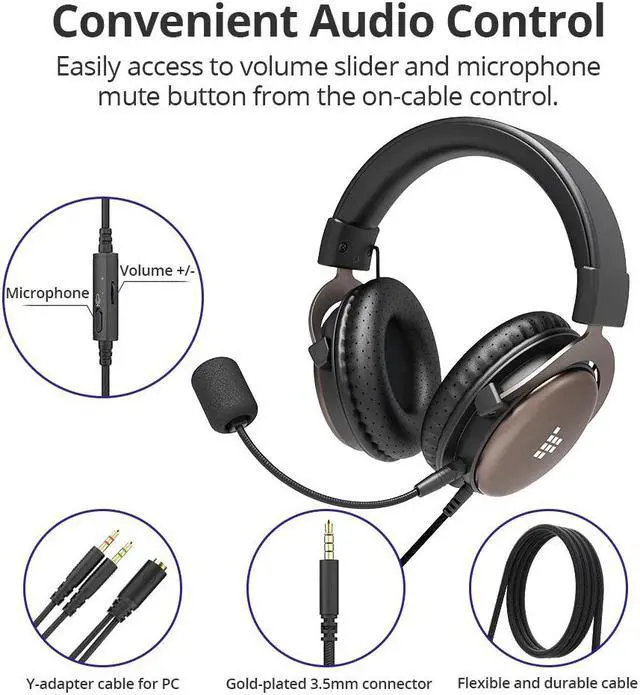 Alt view image 3 of 5 - Sono Gaming Headphones Headset Gamer Wired Headphones for computer with Mic for PS4,Xbox One,Switch and Mobile Devices