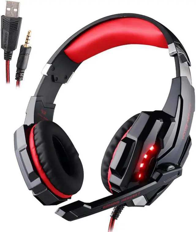 Alt view image 5 of 5 - Gaming Headset game Headphones Deep Bass Stereo Earphone with LED light  Microphone mic for PC Laptop PS4 Xbox