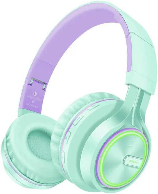 Main image of Headphones LED Light HiFi Stereo Bluetooth Headphones Over Ear with Mic Foldable Wired/TF Headsets for PC TV Phone