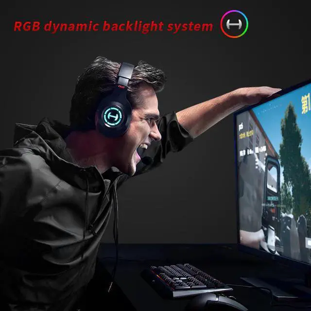Alt view image 3 of 5 - G2II Gaming Headset 50mm driver  7.1 Surround Sound RGB dynamic backlight system Microphone with noise cancellation