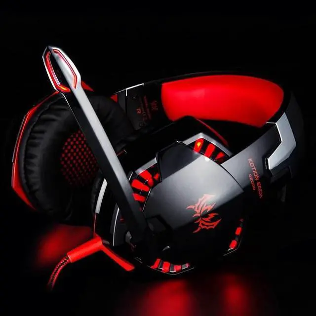Alt view image 2 of 5 - Gaming Headphones Headset Deep Bass Stereo wired gamer Earphone Microphone with backlit for PS4 phone PC Laptop