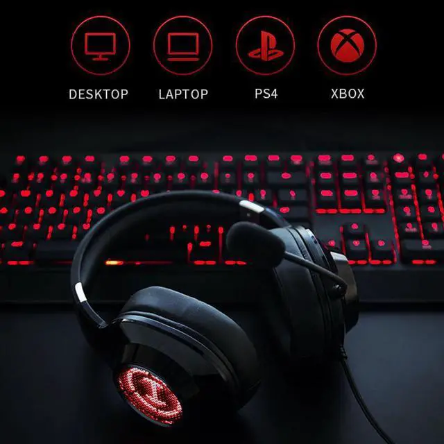 Alt view image 5 of 5 - G2II Gaming Headset 50mm driver  7.1 Surround Sound RGB dynamic backlight system Microphone with noise cancellation