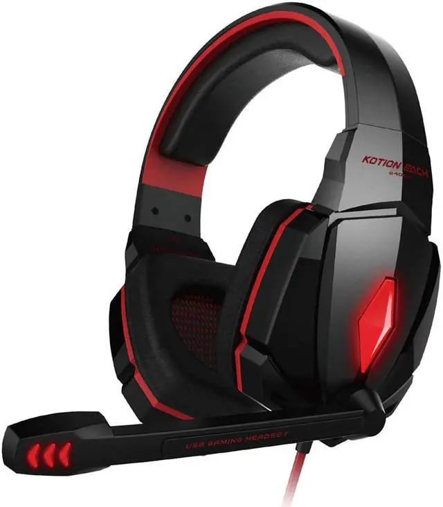 Alt view image 4 of 5 - Gaming Headphones Headset Deep Bass Stereo wired gamer Earphone Microphone with backlit for PS4 phone PC Laptop