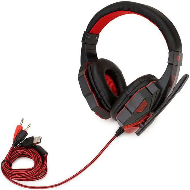 Alt view image 4 of 5 - Gaming Big Headphones with Light Mic Stereo Earphones Deep Bass for PC Computer Gamer Laptop PS4 Games audifonos gamer