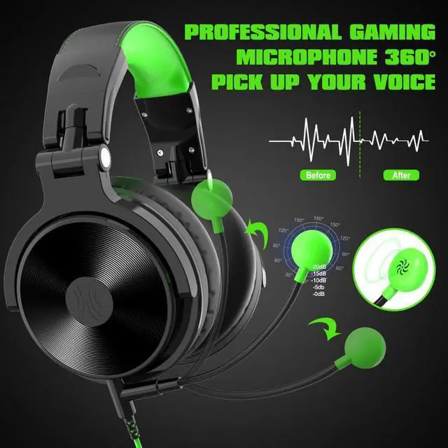 Alt view image 3 of 5 - Gaming Headphones Over Ear Wired Stereo Headset With Microphone For PS4 Xbox One Phone PC Gamer Studio DJ Headphone