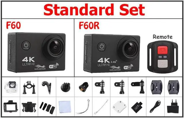 Alt view image 5 of 5 - Action Camera 16MP Ultra HD 4K 30fps WiFi 2.0''170D Go Waterproof Pro Sports DV Camera Helmet Video Recording Camera DVR