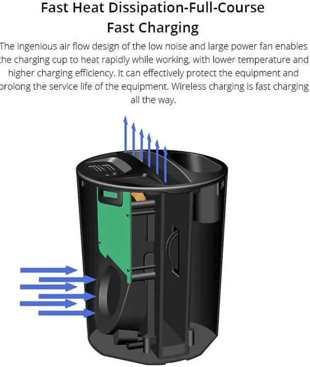 Alt view image 4 of 5 - X9 Qi Wireless Charger Car 10W Cup Holder Car Charger Stand Mount for iphone 8 X XS MAX/XR/X/8 for  10/S9/8 for