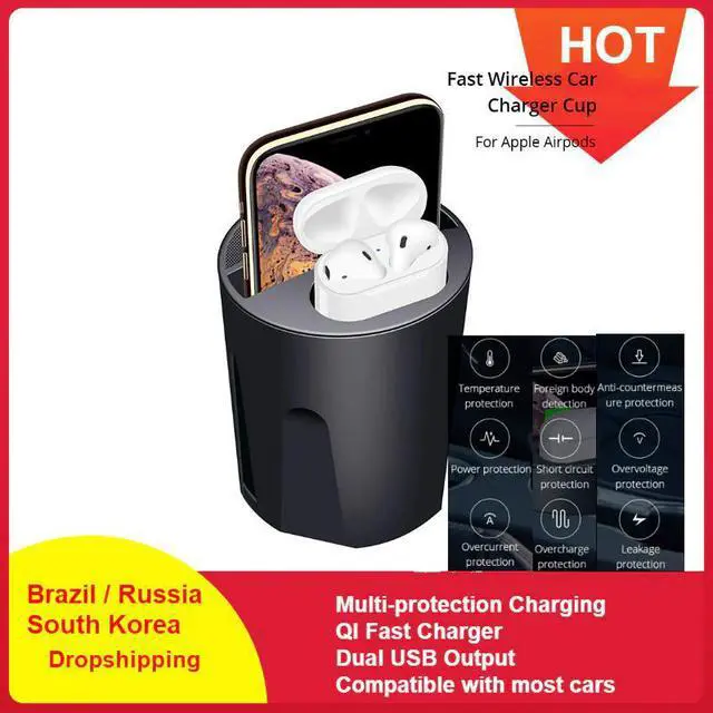 Main image of X9 Qi Wireless Charger Car 10W Cup Holder Car Charger Stand Mount for iphone 8 X XS MAX/XR/X/8 for  10/S9/8 for