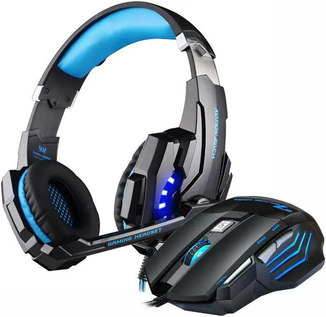 Alt view image 3 of 5 - Headset+Gaming Mouse Headphones Stereo with microphone Earphone USB wired adjustable DPI Mice for PC r