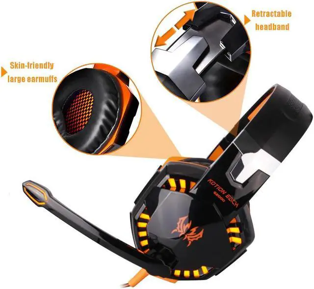 Alt view image 2 of 5 - Headset over-ear Wired Game Earphones Gaming Headphones Deep bass Stereo Casque with Microphone for PS4 new xbox PC Laptop gamer