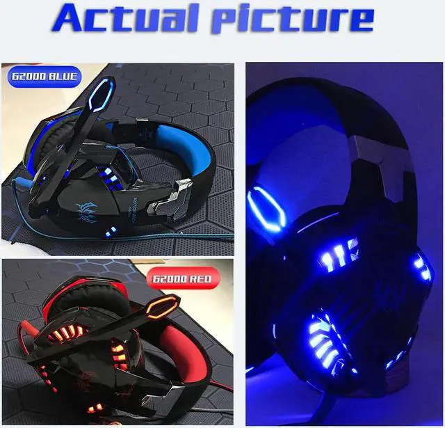 Alt view image 3 of 5 - Headset over-ear Wired Game Earphones Gaming Headphones Deep bass Stereo Casque with Microphone for PS4 new xbox PC Laptop gamer