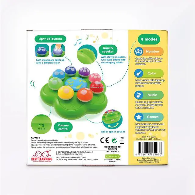 Alt view image 5 of 5 - BEST LEARNING Mushroom Garden Interactive Musical Toy for Toddlers Ages 1 to 3 Years