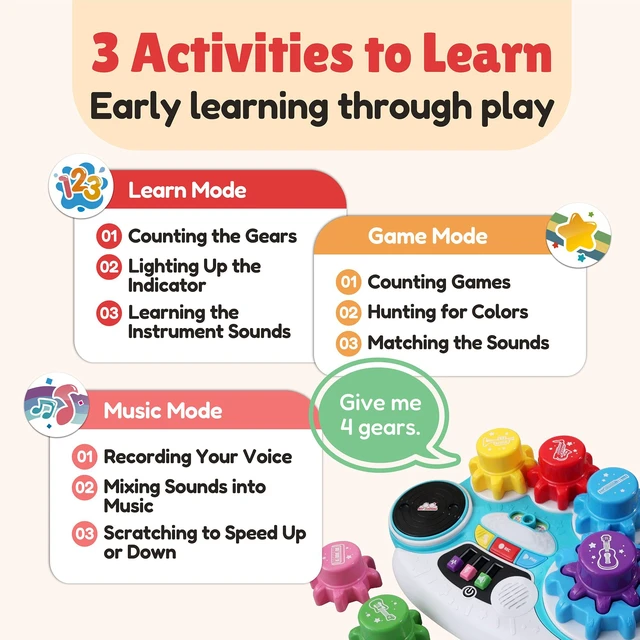 Alt view image 5 of 7 - BEST LEARNING Music Gear Mixer - Kids DJ Mixer Table and Music Toy