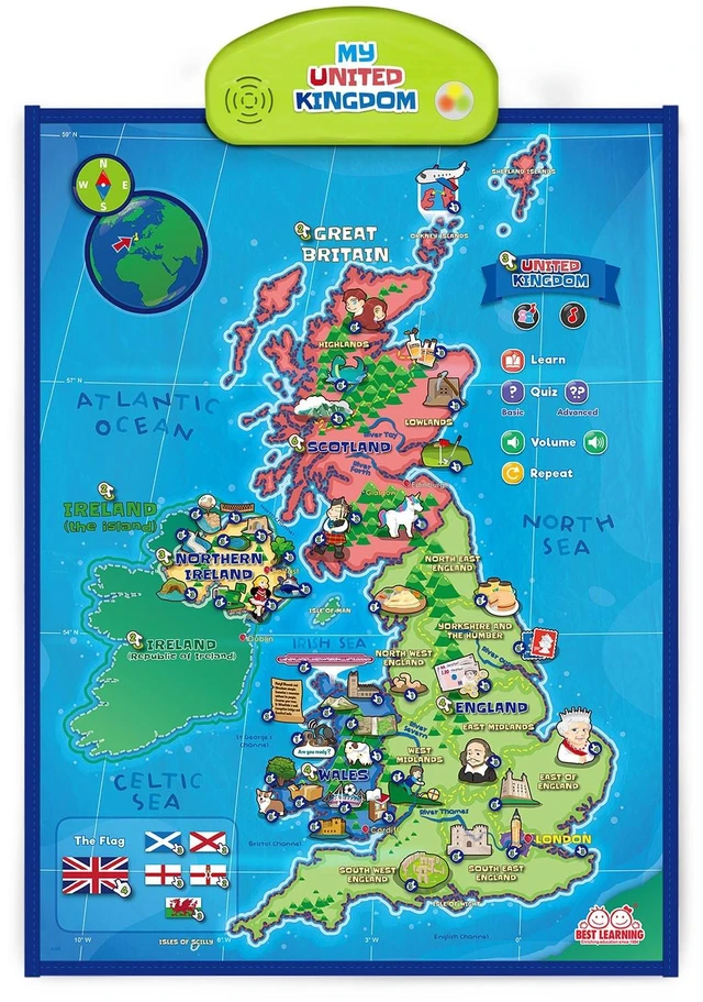 Main image of BEST LEARNING i-Poster My United Kingdom Interactive Map - British Accent, Exclusive in the UK Market