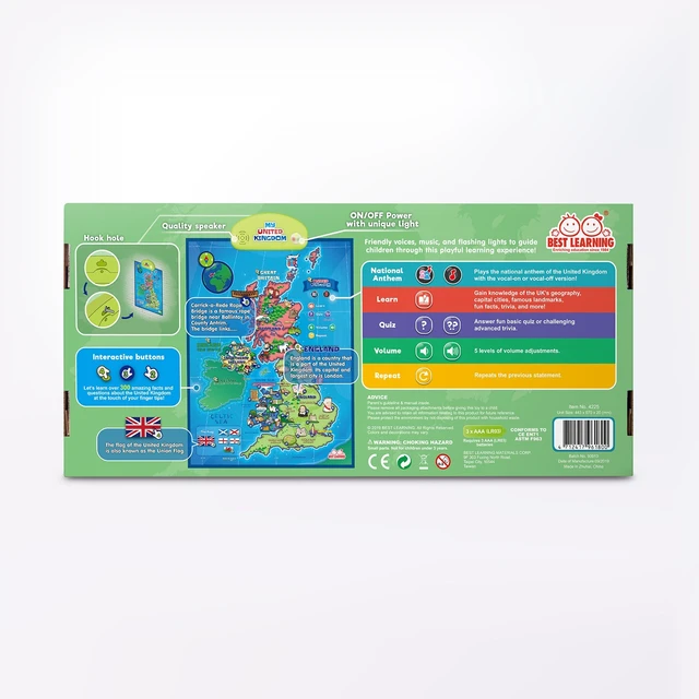 Alt view image 4 of 4 - BEST LEARNING i-Poster My United Kingdom Interactive Map - British Accent, Exclusive in the UK Market