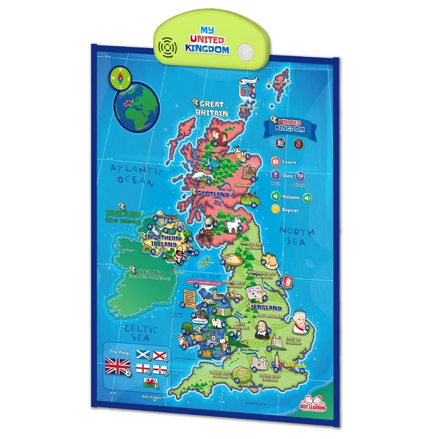 Alt view image 2 of 4 - BEST LEARNING i-Poster My United Kingdom Interactive Map - British Accent, Exclusive in the UK Market