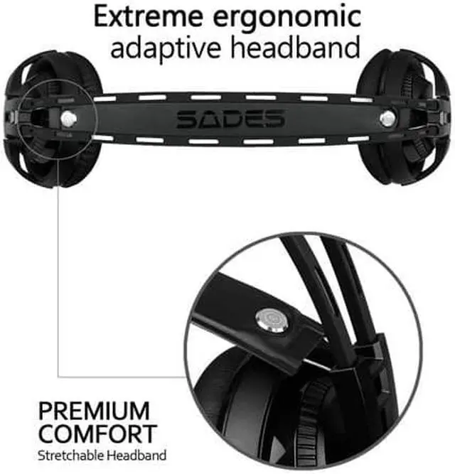 Alt view image 4 of 7 - Gaming Headset Surround Sound Stereo With Mic 3.5MM Jack Multi-Platform Over-ear Headphones For New Xbox One/PC/PS4/Smartphones(SA935)