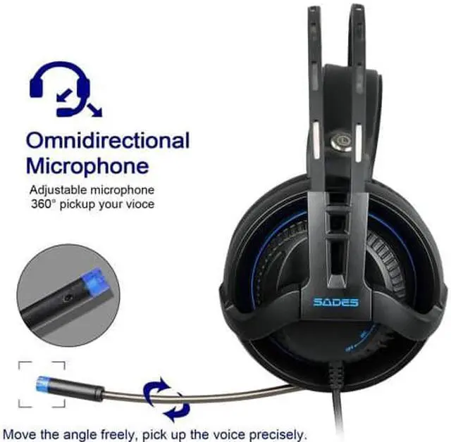 Alt view image 3 of 7 - Gaming Headset Surround Sound Stereo With Mic 3.5MM Jack Multi-Platform Over-ear Headphones For New Xbox One/PC/PS4/Smartphones(SA935)