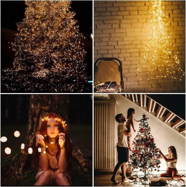 Alt view image 6 of 7 - USB String Lights, 33Ft 100 LED Waterproof Color Changing Twinkle Lights with 4 Lighting Modes Remote and Power Adapter for Craft Bedroom Ceiling Wedding Christmas